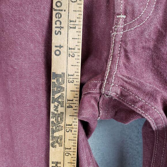Levi's Men's Size 46 501 Cropped Jeans Dusty Brick Red Button Fly Original Fit - Picture 5 of 12